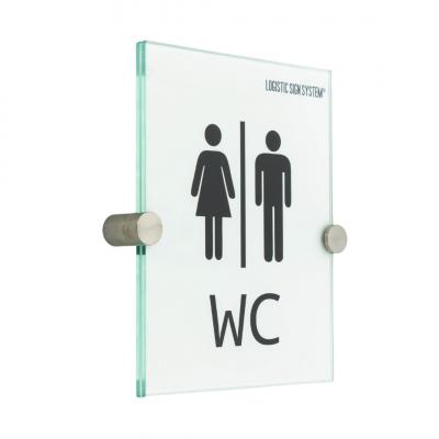 Türschild VITRUM K , Glasschild, Büroschild, Doppelglasschild
